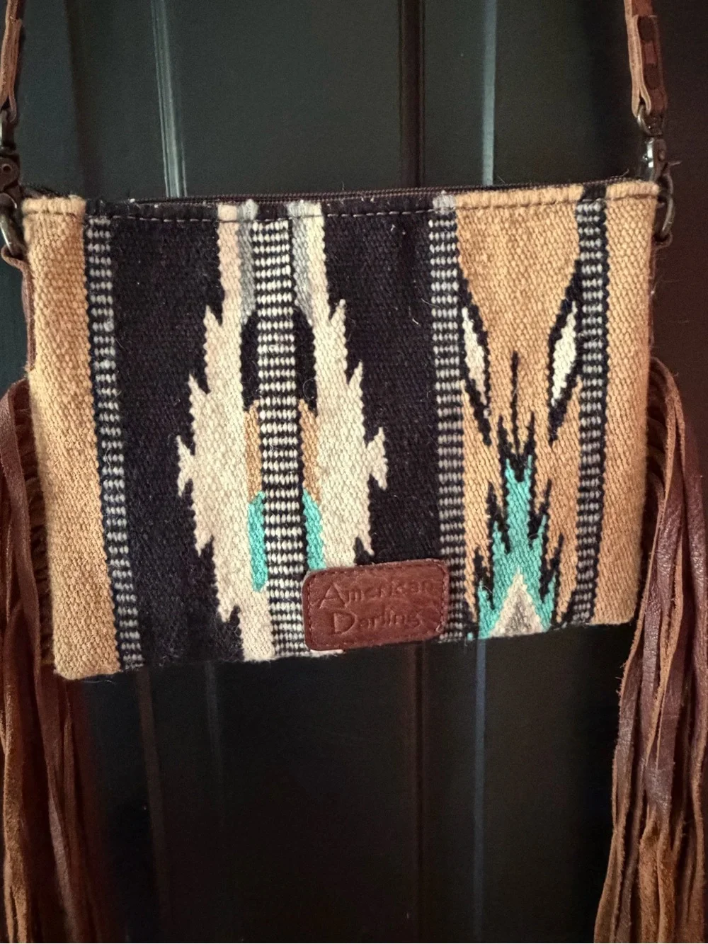 American Darling Saddle Blanket Crossbody with Fringe - Picture 2 of 4